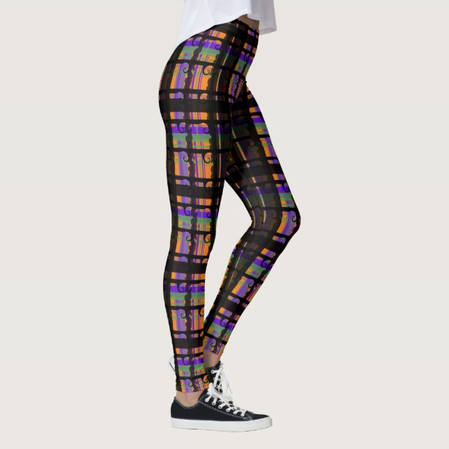 Leggings Plaid Tourbillon Épouvantable d'Halloween (Droite)