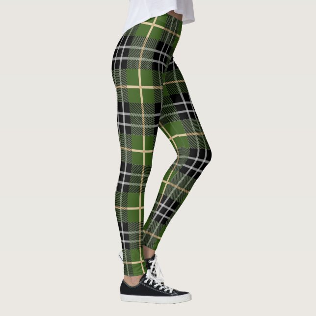 Leggings Plaid vert de Noël classique (Droite)