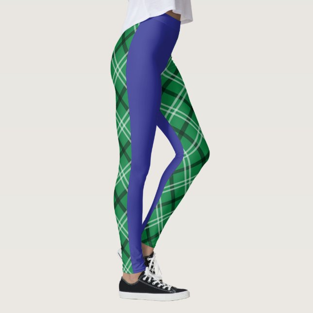 Leggings Plaid vert et bleu (Droite)
