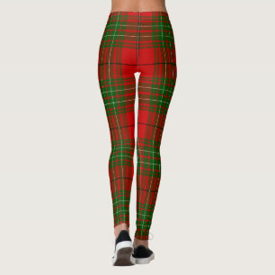 Leggings Plaid vert rouge de Comyn tartan