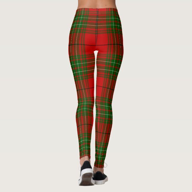 Leggings Plaid vert rouge de Comyn tartan (Dos)