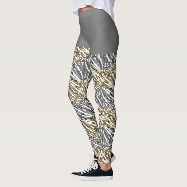 Leggings Plaisir à bulle pullée / Noir & blanc / Sepia / (Gauche)