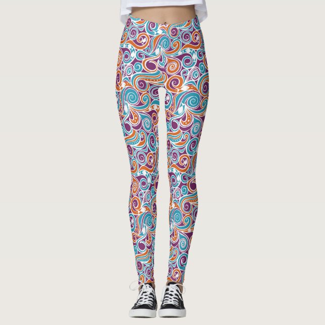 Leggings plaisir de l'eau poisson violet (Devant)