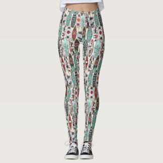 Leggings planches de surf blanc