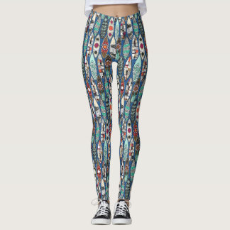 Leggings planches de surf bleu