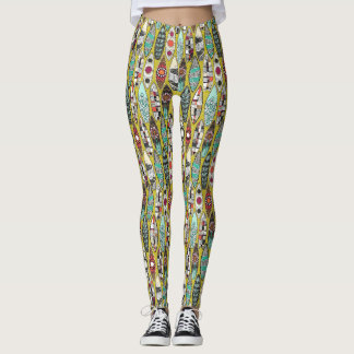 Leggings planches de surf chartreuse
