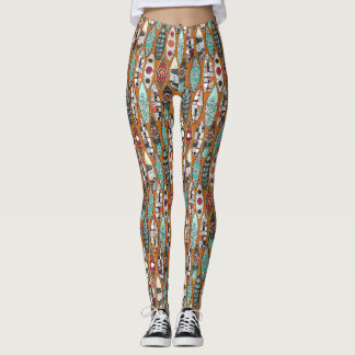 Leggings planches de surf orange