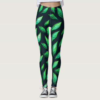 Leggings Plante amant feuilles verts pour maman plante