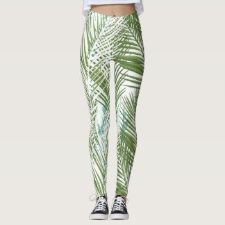 Leggings plantes de palmiers verts et feuilles