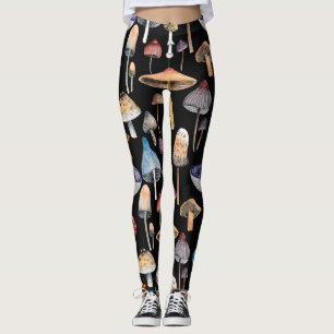 Leggings Plantes forestiers : champignons d'aquarelle, patt