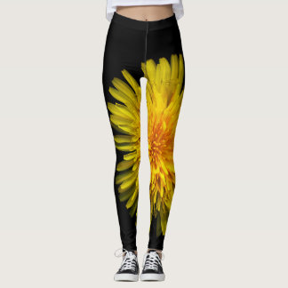 Leggings Plantes sur le pissenlit jaune de pantalon