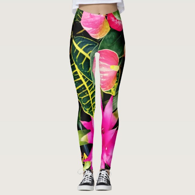 Leggings Plantes tropicaux (Devant)
