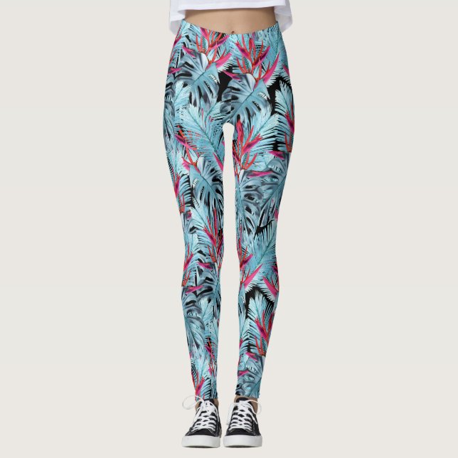 Leggings Plantes tropicaux 1. (Devant)