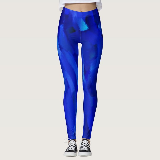 Leggings Plaque de peinture bleue #6 (Devant)