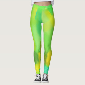 Leggings Plaque de peinture jaune citron