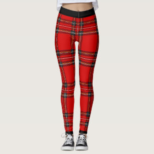 Leggings Plaque de tartan rouge chic