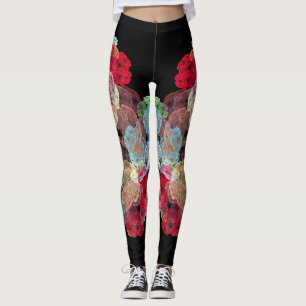 Leggings Plaque multicolore sur arrière - plan noir