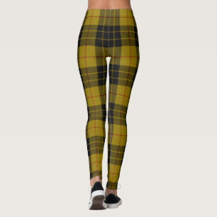 Leggings Plaque noire jaune tartan MacLeod