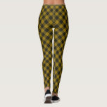 Leggings Plaque noire jaune tartan MacLeod<br><div class="desc">Clan de MacLeod tartan jaune noir plaid</div>