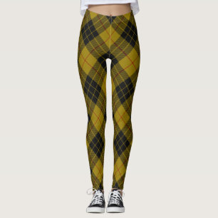 Leggings Plaque noire jaune tartan MacLeod