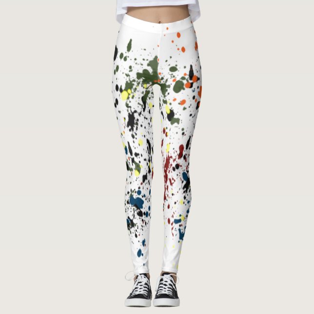 Leggings Plaques de peinture Messy Moderne Abstrait pour le (Devant)