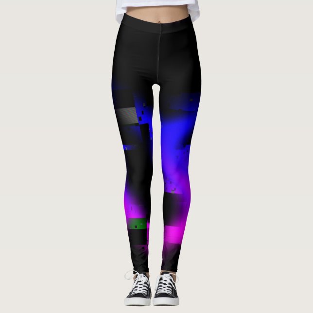 Leggings Plasma Glitch Noir (Devant)