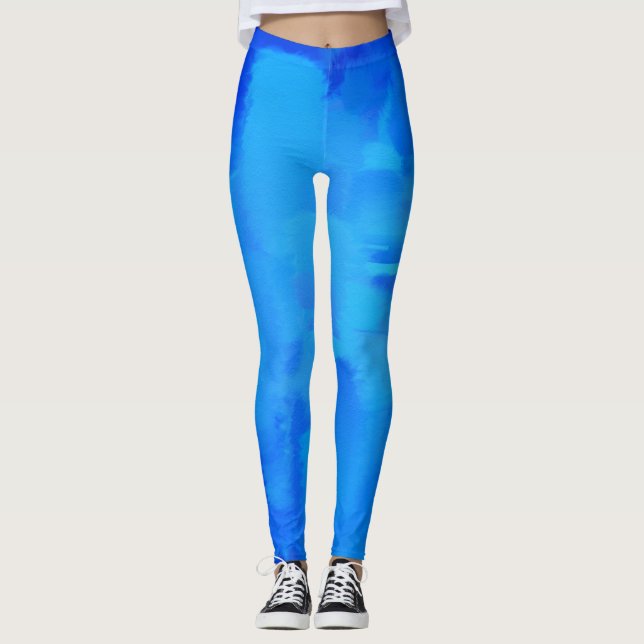 Leggings Plat de peinture bleu (Devant)