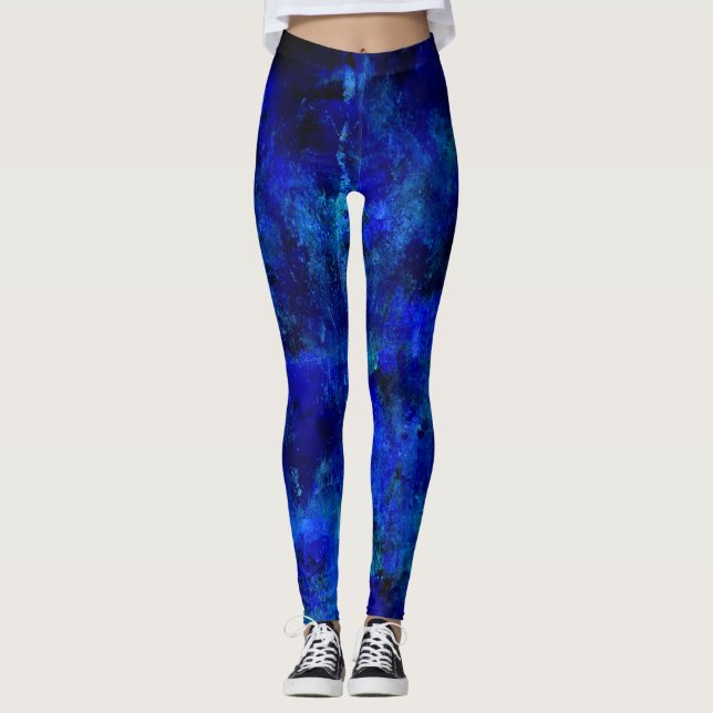 Leggings Plat de peinture bleu (Devant)