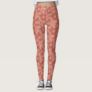Leggings Playful abstract pink and yellow florals