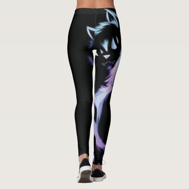 Leggings Pleggings Cheshire néon Chat (Dos)