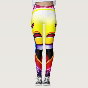 Leggings Plongeon de Joie : Art d'Émoji Rieur