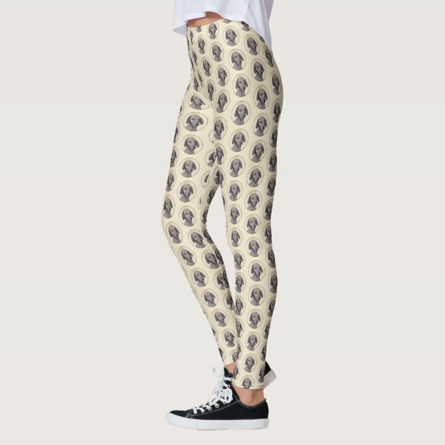 Leggings Plott Peinture - Cute Original Chien Art (Gauche)