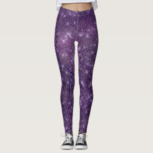 Leggings Plum Noir Violet Séquin Sparkly Froid Noir
