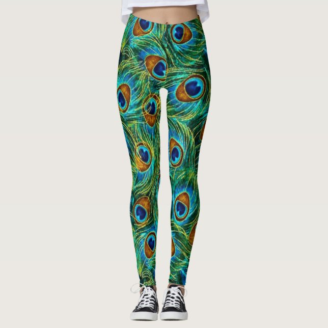 Leggings Plume des guêtres de paon (Devant)