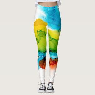 Leggings Plume primaire - aquarelles