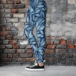 Leggings Plumes bleues<br><div class="desc">Des plumes bleues dansent à travers ces leggings.</div>