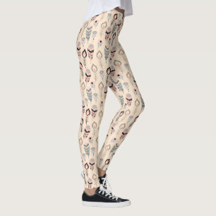 Leggings Plumes colorées vibrantes ethniques tribales boho