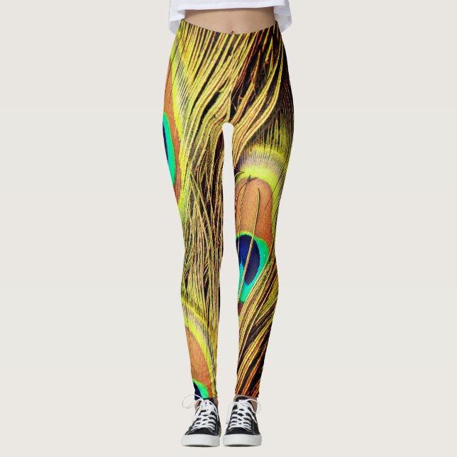Leggings Plumes de paon 2 (Devant)