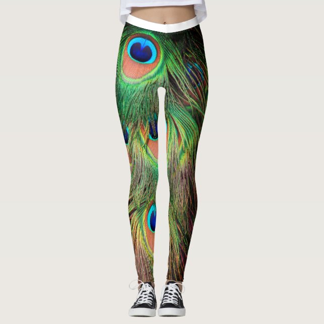 Leggings Plumes de paon 3 (Devant)