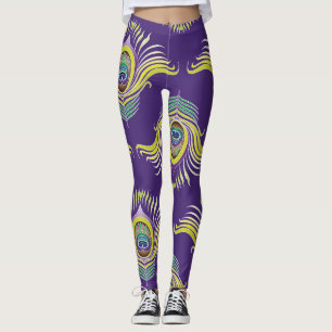 Leggings Plumes de paon : arrière - plan vintage sans soudu