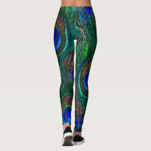 Leggings Plumes de paon Décor