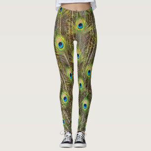 Leggings Plumes d'oiseau paon magnifiques
