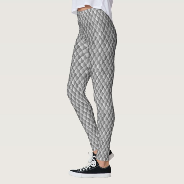 Leggings Plumes Dragon Scale Armor Argent (Gauche)