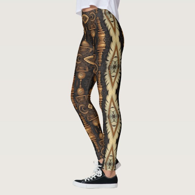 Leggings Plumes et engrenages Steampunk (Gauche)