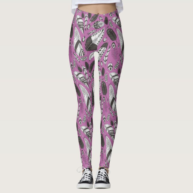 Leggings Plumes motif (Devant)
