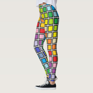 Leggings Plus larges carrés d'arc-en-ciel de spectre