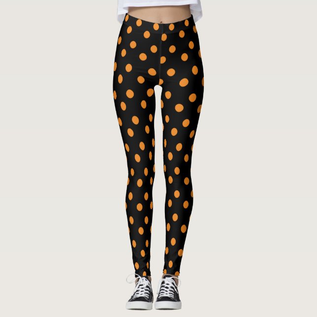 Leggings Poche orange et noire Halloween Leggem à thème (Devant)