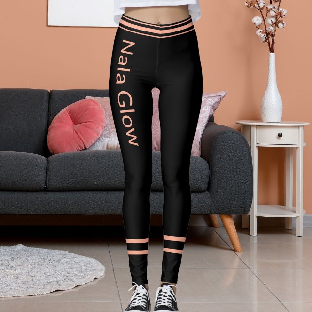 Leggings Poche personnalisée Noir rayé Animal de compagnie  (Créateur téléchargé)
