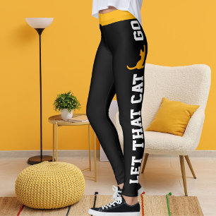 Leggings Poète de chat Féline Orange Personnalisé