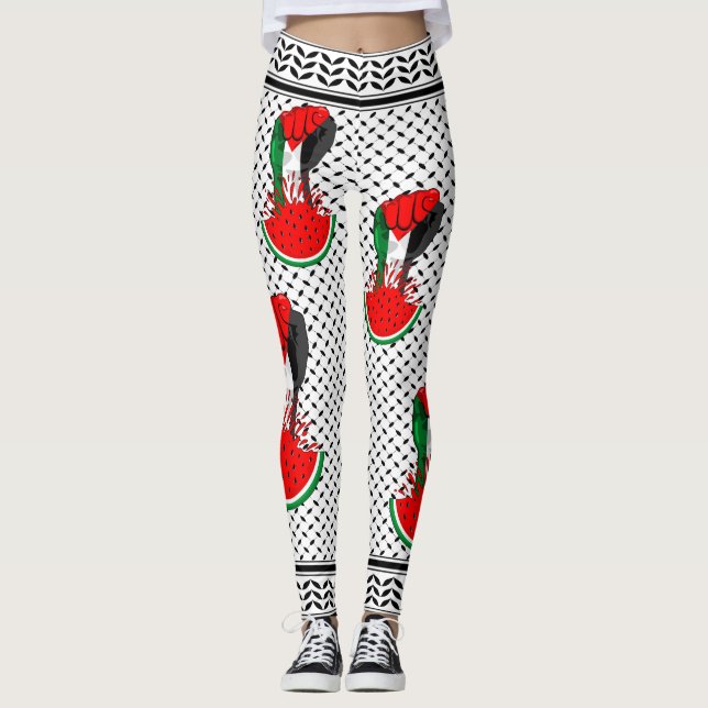 Leggings Poing de résistance palestinienne sur le symbole d (Devant)